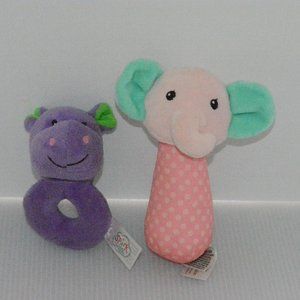 Lot Baby Plush Stick Hand Rattles Toys Elephant